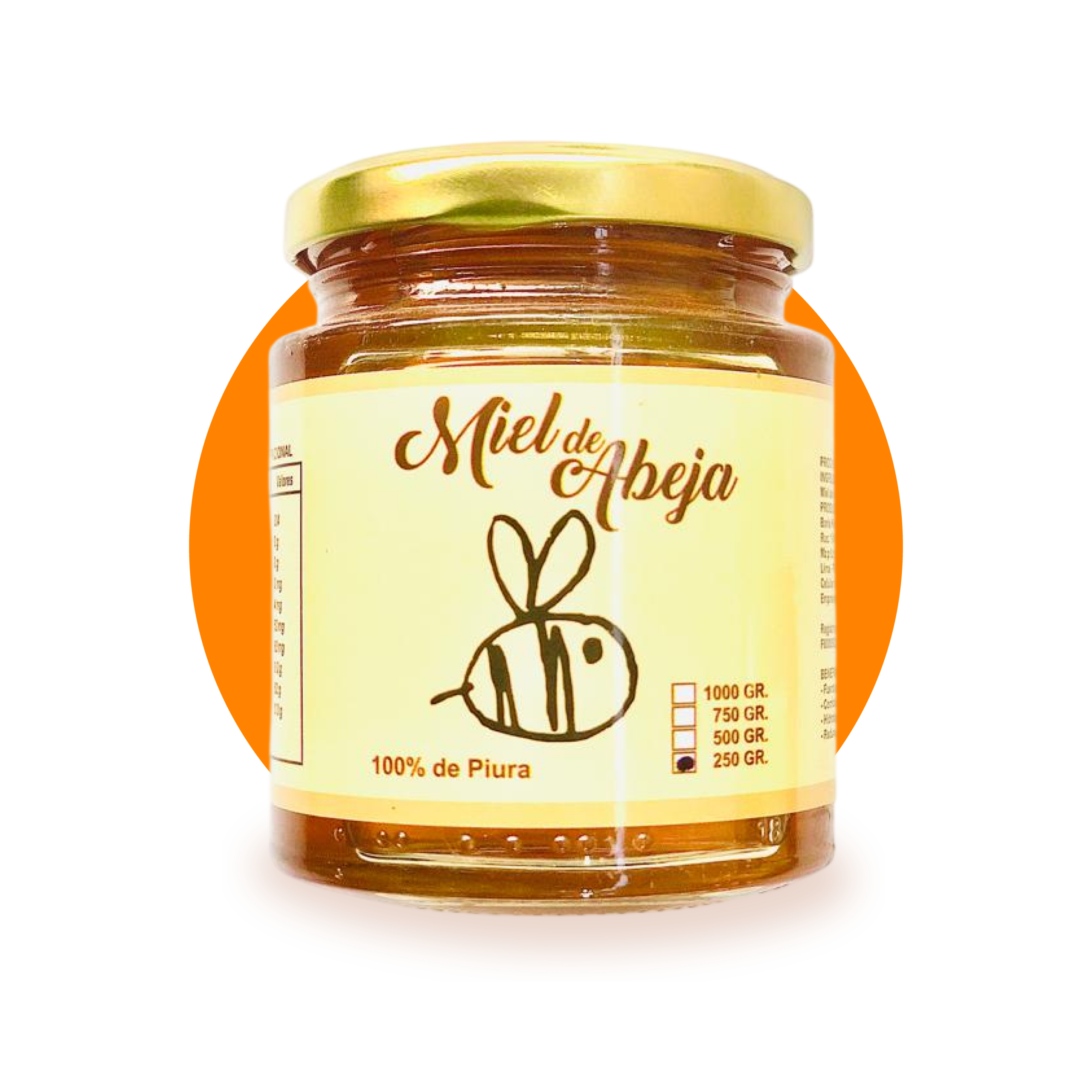 Miel de Abeja 100% Pura de Piura (250 gr)